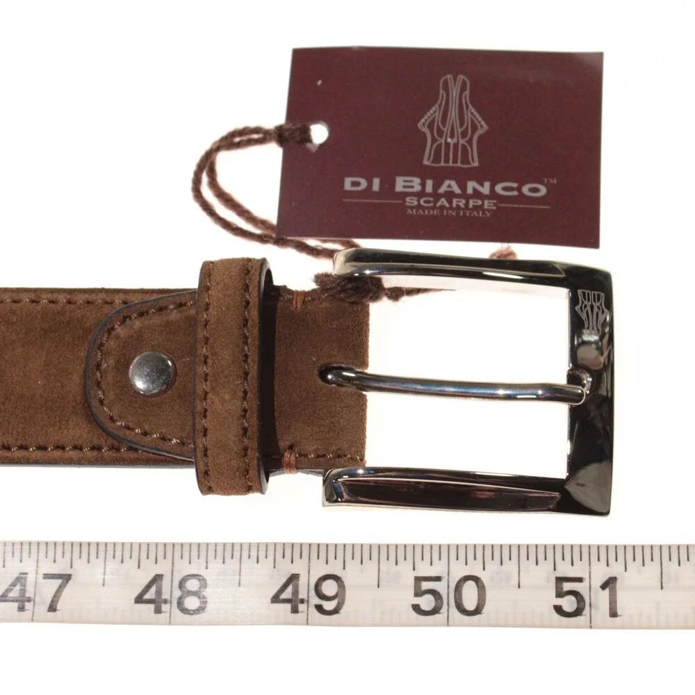 Di Bianco NWT Cut to Size Dress Belt In Solid Brown Suede Leather One Size